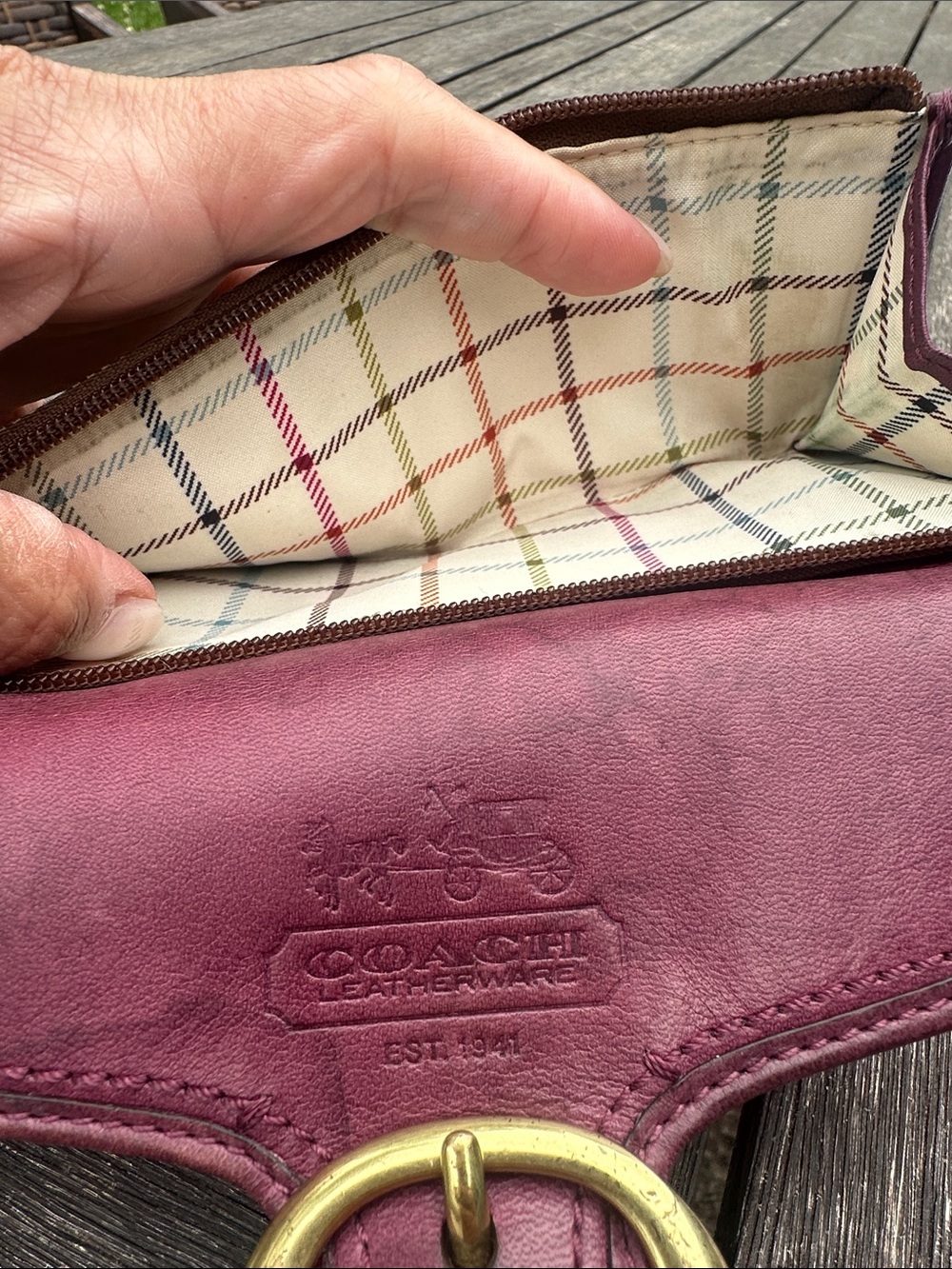 Coach Bleecker Tattersall Signature C Canvas Wallet and Checkbook 2fer!! - Picture 13 of 15